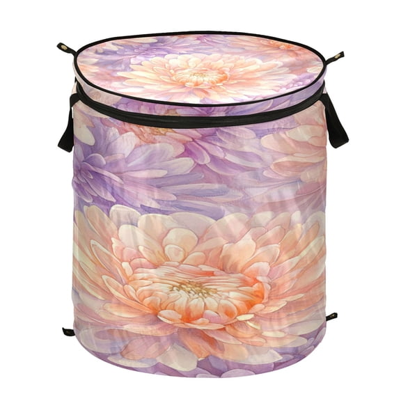 Popup Laundry Hamper Storage Basket Laundry Basket Laundry Hamper Convenient and Durable Chrysanthemums Cream