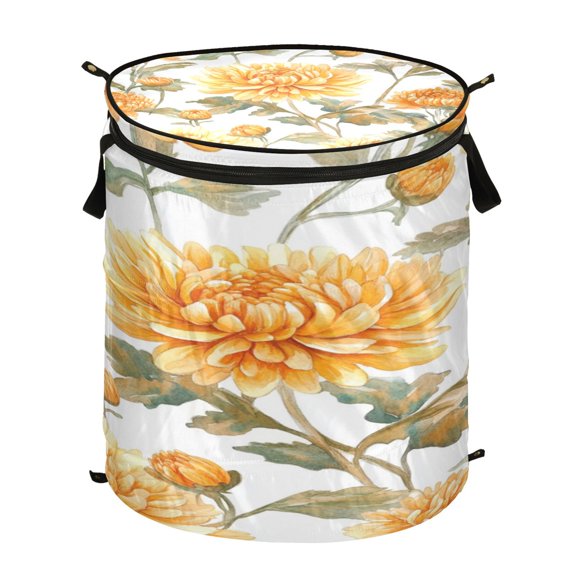 Popup Laundry Hamper Storage Basket Laundry Basket Laundry Hamper Convenient and Durable Chrysanthemums Yellow