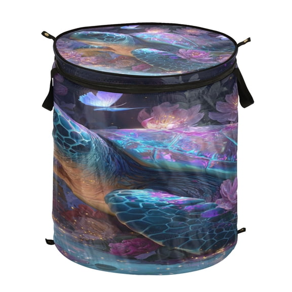 Popup Laundry Hamper Storage Basket Laundry Basket Laundry Hamper Convenient and Durable Colorful Sea Turtle
