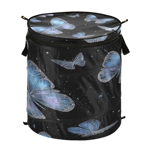 Popup Laundry Hamper Storage Basket Laundry Basket Laundry Hamper Convenient and Durable Cute Blue Butterflysnowflakes