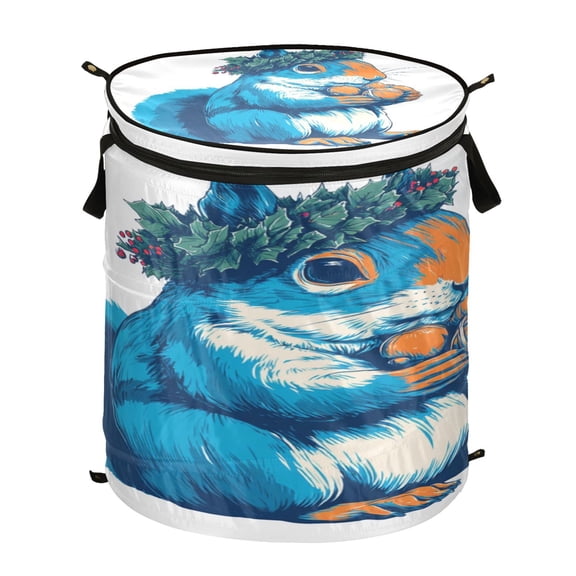 Popup Laundry Hamper Storage Basket Laundry Basket Laundry Hamper Convenient and Durable Cute Blue Squirrel