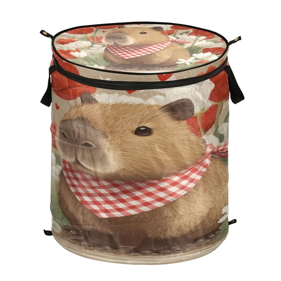 Popup Laundry Hamper Storage Basket Laundry Basket Laundry Hamper Convenient and Durable Cute Capybara