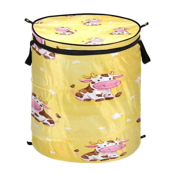 Popup Laundry Hamper Storage Basket Laundry Basket Laundry Hamper Convenient and Durable Cute Cow Seamless