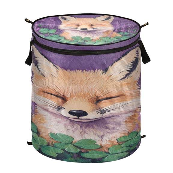 Popup Laundry Hamper Storage Basket Laundry Basket Laundry Hamper Convenient and Durable Cute Sleeping Fox