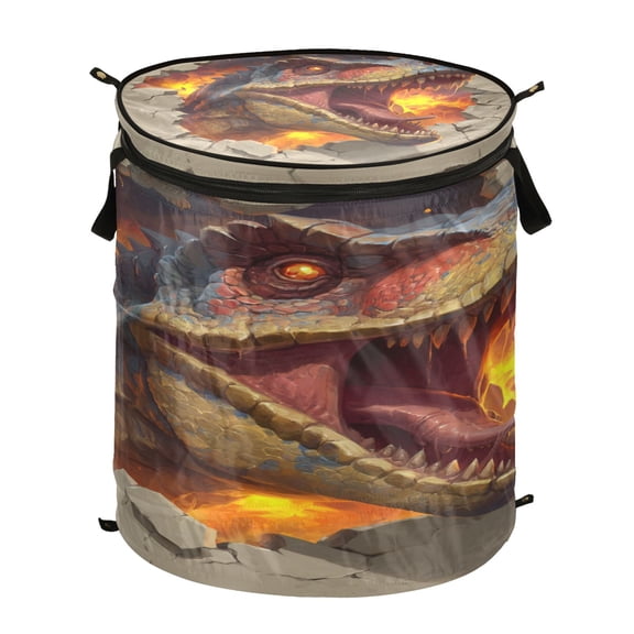 Popup Laundry Hamper Storage Basket Laundry Basket Laundry Hamper Convenient and Durable Dinosaur Icon Design