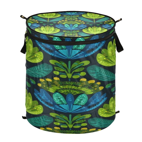 Popup Laundry Hamper Storage Basket Laundry Basket Laundry Hamper Convenient and Durable Emerald Tulip Bold Pattern