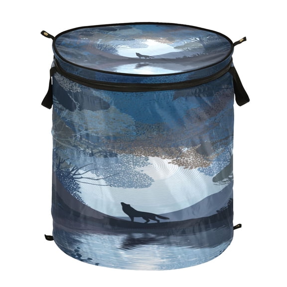 Popup Laundry Hamper Storage Basket Laundry Basket Laundry Hamper Convenient and Durable Flat Vector Animal Silhouette