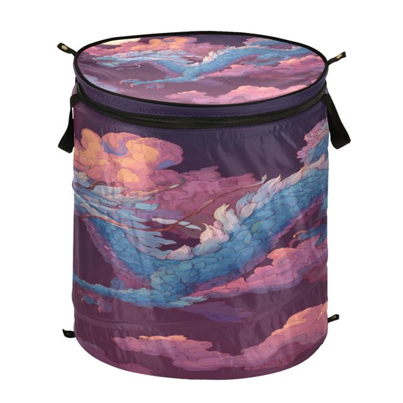 Popup Laundry Hamper Storage Basket Laundry Basket Laundry Hamper Convenient and Durable Flying Dragon in Sky