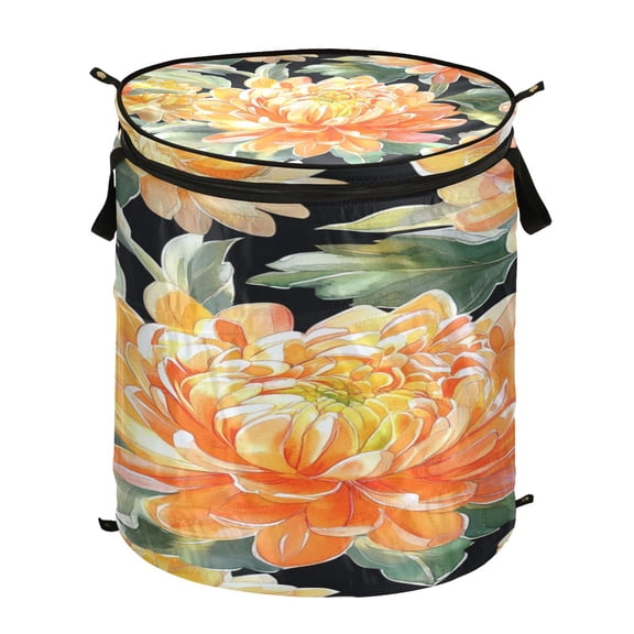 Popup Laundry Hamper Storage Basket Laundry Basket Laundry Hamper Convenient and Durable Gold Chrysanthemums