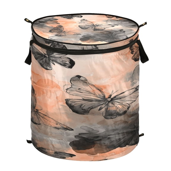 Popup Laundry Hamper Storage Basket Laundry Basket Laundry Hamper Convenient and Durable Gray Butterfly