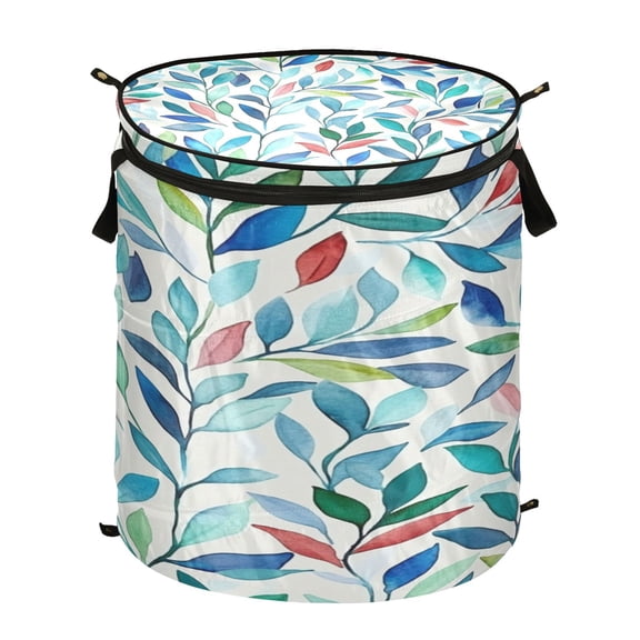 Popup Laundry Hamper Storage Basket Laundry Basket Laundry Hamper Convenient and Durable Green Leaves Are Seamless