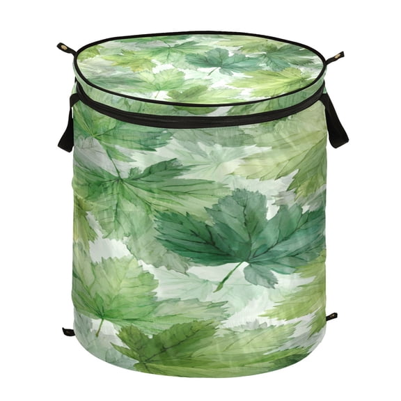 Popup Laundry Hamper Storage Basket Laundry Basket Laundry Hamper Convenient and Durable Green Maple Leaves