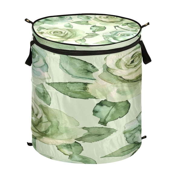 Popup Laundry Hamper Storage Basket Laundry Basket Laundry Hamper Convenient and Durable Green Roses