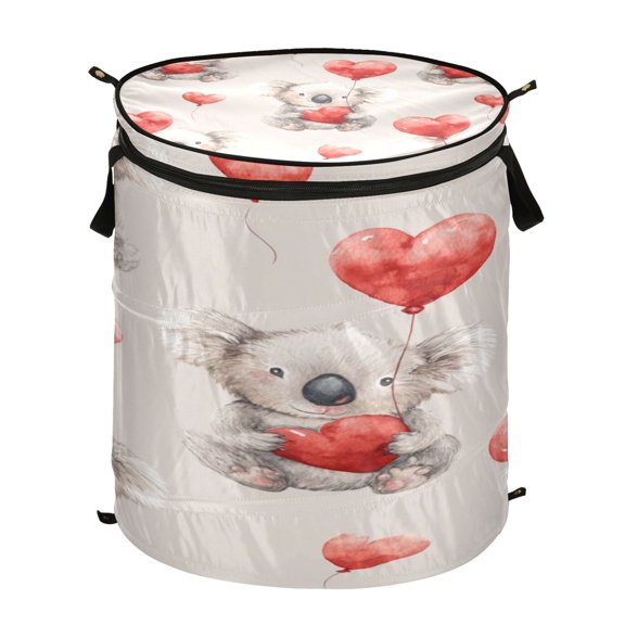 Popup Laundry Hamper Storage Basket Laundry Basket Laundry Hamper Convenient and Durable Koala Bear Heart Balloons