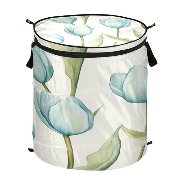 Popup Laundry Hamper Storage Basket Laundry Basket Laundry Hamper Convenient and Durable Lovely Blue Tulips