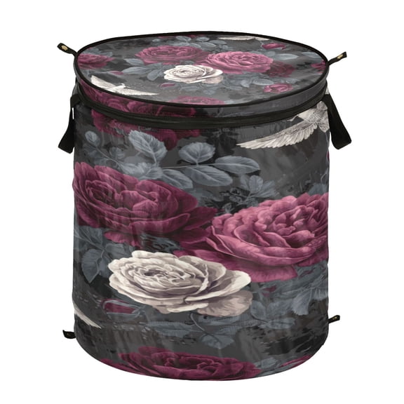 Popup Laundry Hamper Storage Basket Laundry Basket Laundry Hamper Convenient and Durable Lovely Gray Flowers