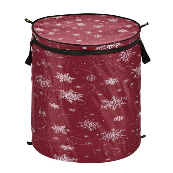 Popup Laundry Hamper Storage Basket Laundry Basket Laundry Hamper Convenient and Durable Lovely White Snowflakes