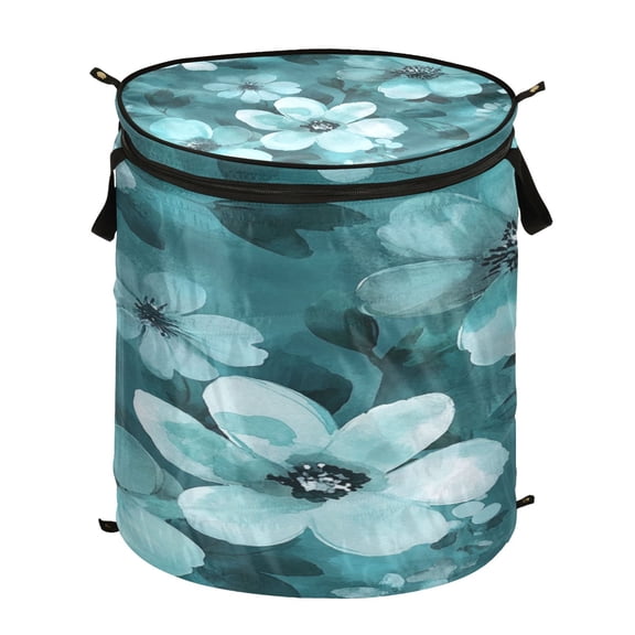 Popup Laundry Hamper Storage Basket Laundry Basket Laundry Hamper Convenient and Durable Navy Flowers