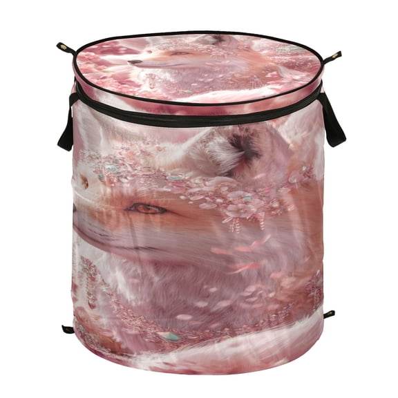 Popup Laundry Hamper Storage Basket Laundry Basket Laundry Hamper Convenient and Durable Pink Fox