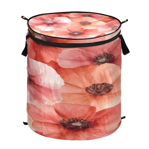 Popup Laundry Hamper Storage Basket Laundry Basket Laundry Hamper Convenient and Durable Red Flower