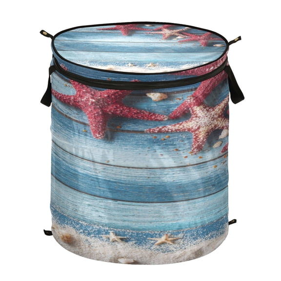 Popup Laundry Hamper Storage Basket Laundry Basket Laundry Hamper Convenient and Durable Summer Starfish Beach