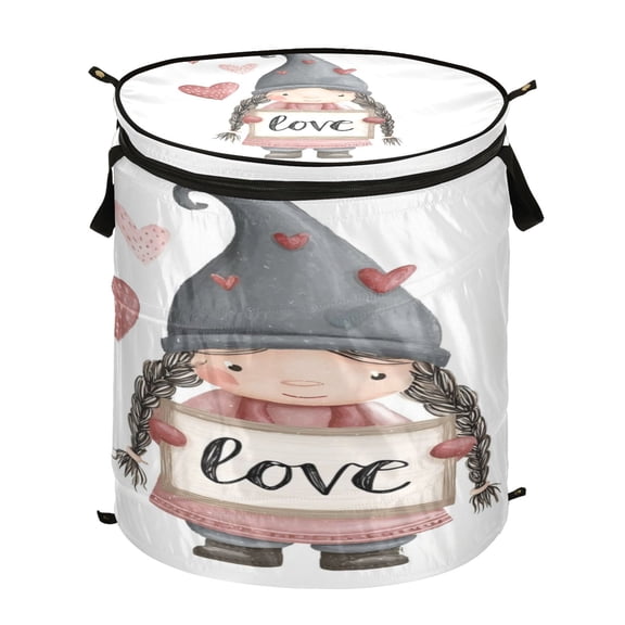 Popup Laundry Hamper Storage Basket Laundry Basket Laundry Hamper Convenient and Durable Valentine's Day Dwarf Heart