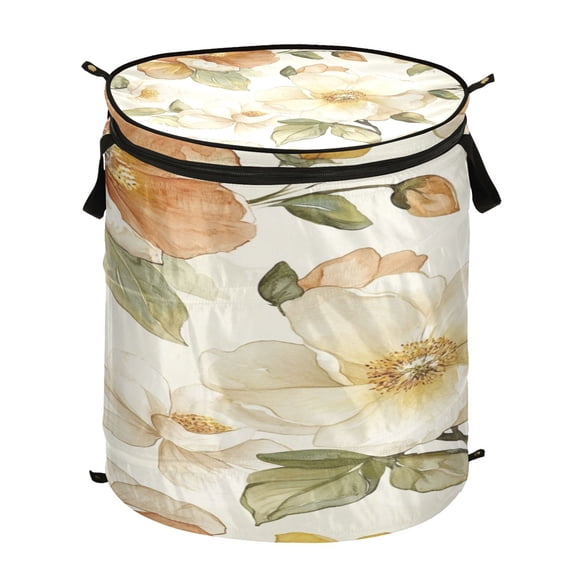 Popup Laundry Hamper Storage Basket Laundry Basket Laundry Hamper Convenient and Durable Vibrant Gold Flowers