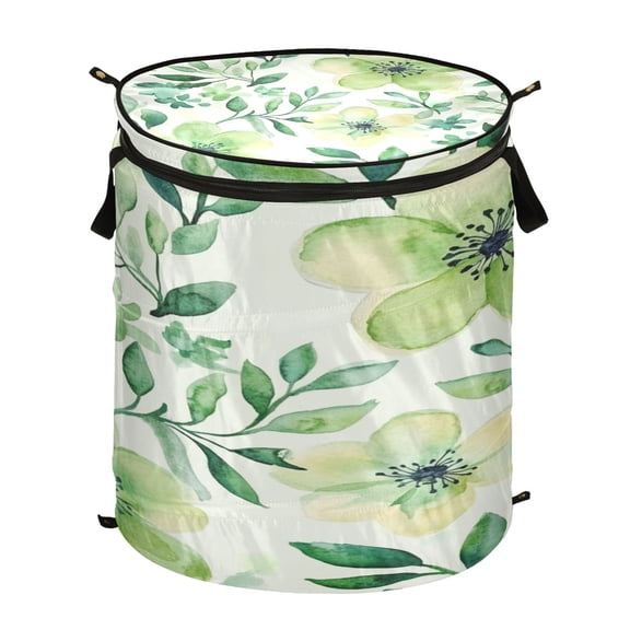 Popup Laundry Hamper Storage Basket Laundry Basket Laundry Hamper Convenient and Durable Vibrant Turquoise Flowers