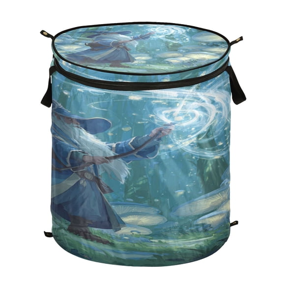 Popup Laundry Hamper Storage Basket Laundry Basket Laundry Hamper Convenient and Durable Wizard Casting Forest Magic