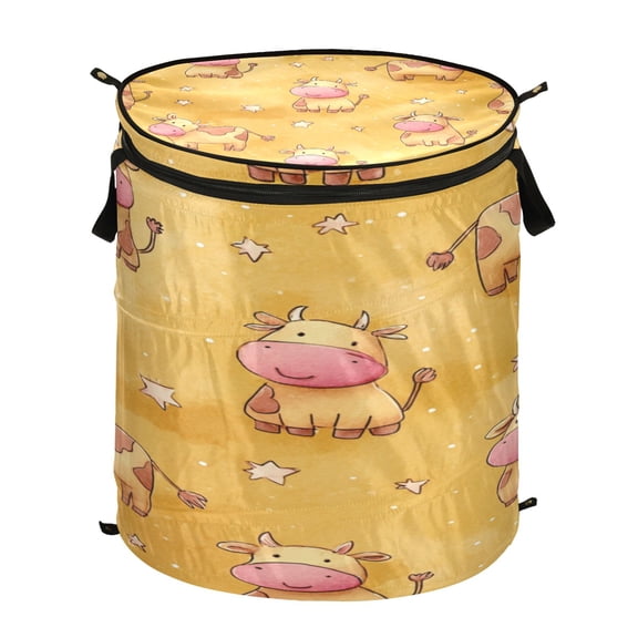 Popup Laundry Hamper Storage Basket Laundry Basket Laundry Hamper Convenient and Durable Yellow Cattle Seamless