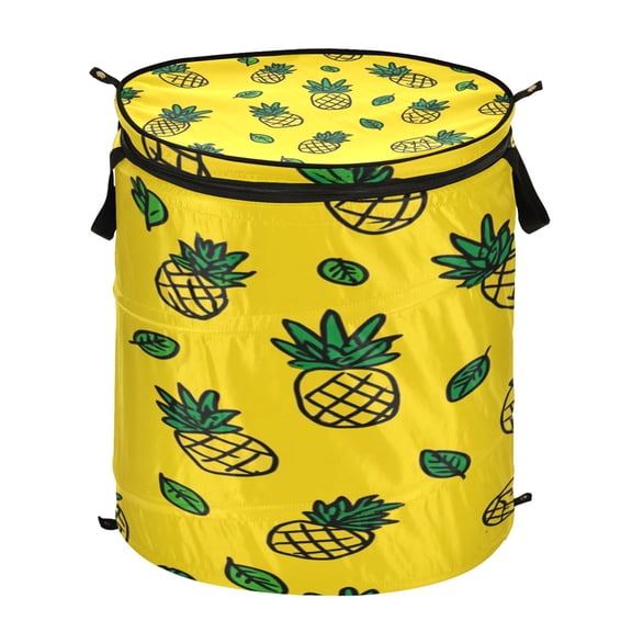Popup Laundry Hamper Storage Basket Laundry Basket Laundry Hamper Convenient and Durable Yellow Pineapple Seamless