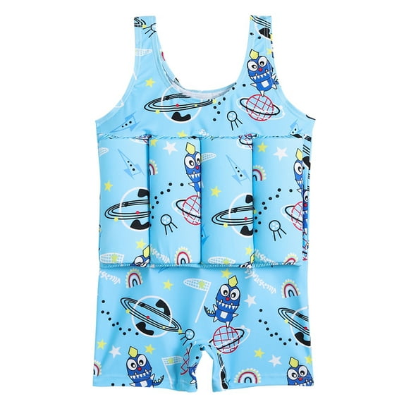 Popvcly 0-6T Toddler Baby Float Swimsuit Buoyancy Sticks for Kids One Piece Floating Swim Vest Training Swimwear