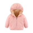 thumbnail image 1 of Popvcly 1-7T Toddler Kid Boys Girls Winter Thickened Warm Lamb Coats Dinosaur Hooded Faux Fur Fleece Jacket Zip-up Outwear, 1 of 2