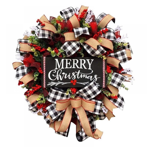 Popvcly 1Pc Christmas Wreath, 25cm Car Rattan Wreath B