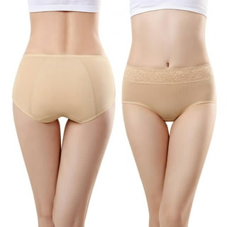 Lace Period Underwear for Women Hi-Cut Menstrual Period Panties 4-Layers  Leak-Proof Cotton Protective Briefs Pack of 3