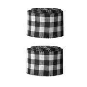 Popvcly Christmas Ribbon 5.5 Yard Buffalo Plaid Ribbon Burlap Ribbon Christmas Tree Ribbon Wired for Fall Holiday Garland Gift Wrapping 2 Roll