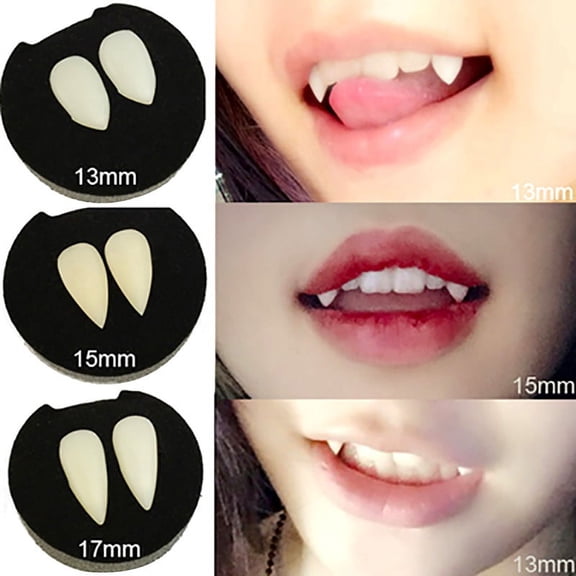 Popvcly Dentures Toys Zombie Vampire Fangs Halloween Costume Accessories, (3 Pieces)