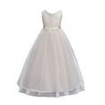 thumbnail image 1 of Popvcly Flower Girl Lace Dress for Kids Wedding Bridesmaid Pageant Party Prom Formal Ball Gown Princess Puffy Tulle Dresses 3-14 Years, 1 of 5