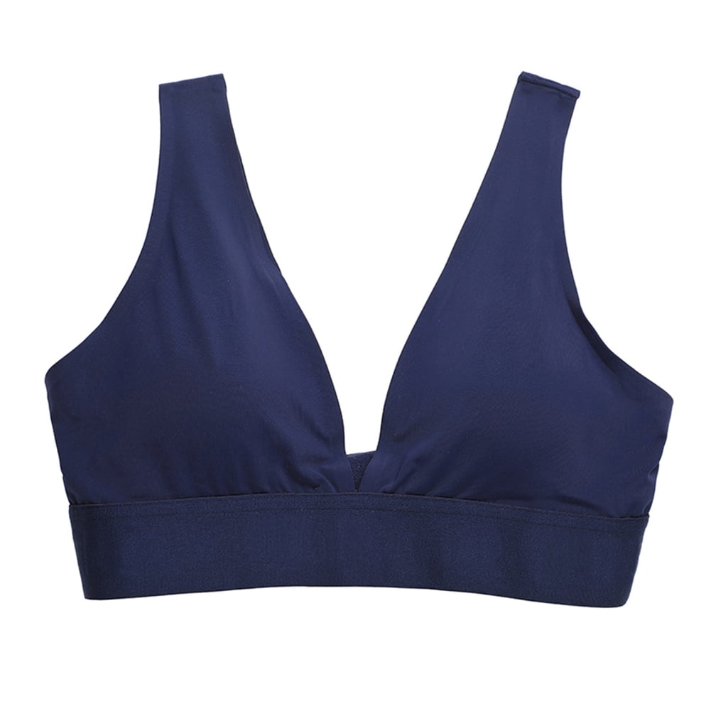 Popvcly Low Back Bras for Women Push Up Deep V Neck Backless Bra, Low Cut Bra Wirefree Lifting