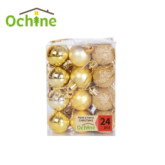 Popvcly Multi-color Plastic Mini Shatterproof Ball Ornaments, 24 Count (1.18")