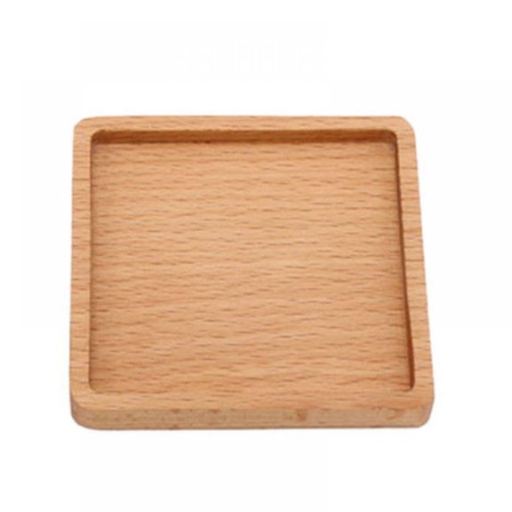 Popvcly Natural Wood Coasters for Drinks with Grooved Round Edge Absorbent Heat & Water Resistant Reusable Durable Saucers Bar Glass Cup & Mug Housewarming Gift