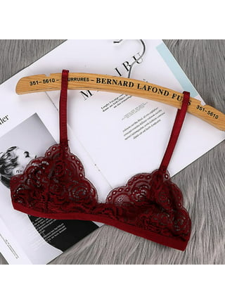 Victoria's Secret red sheer unlined bra with gold - Depop