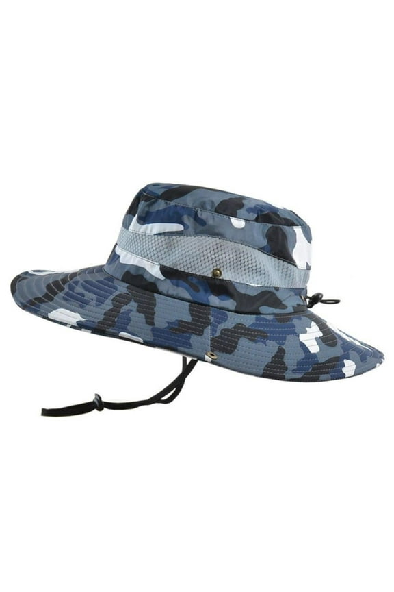 Sun UV Protection Long Large Wide Brim Mesh Hat Men Outdoor Sports Sun Bucket Cap Hiking Hats