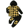 thumbnail image 1 of Popvcly Toddler Baby Boy Clothes Long Sleeve Hoodie Outfits Plaid Flannel Shirt Top Sweatpants Fall Winter Clothing 18M-7T, 1 of 11