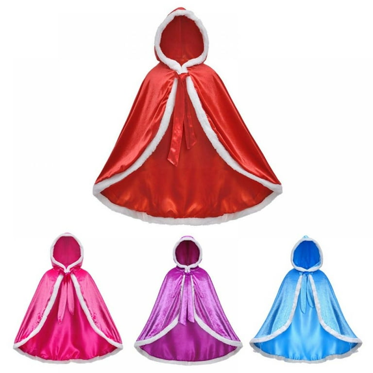 Velvet Hooded Cloak (Various Colours) Girls Costume