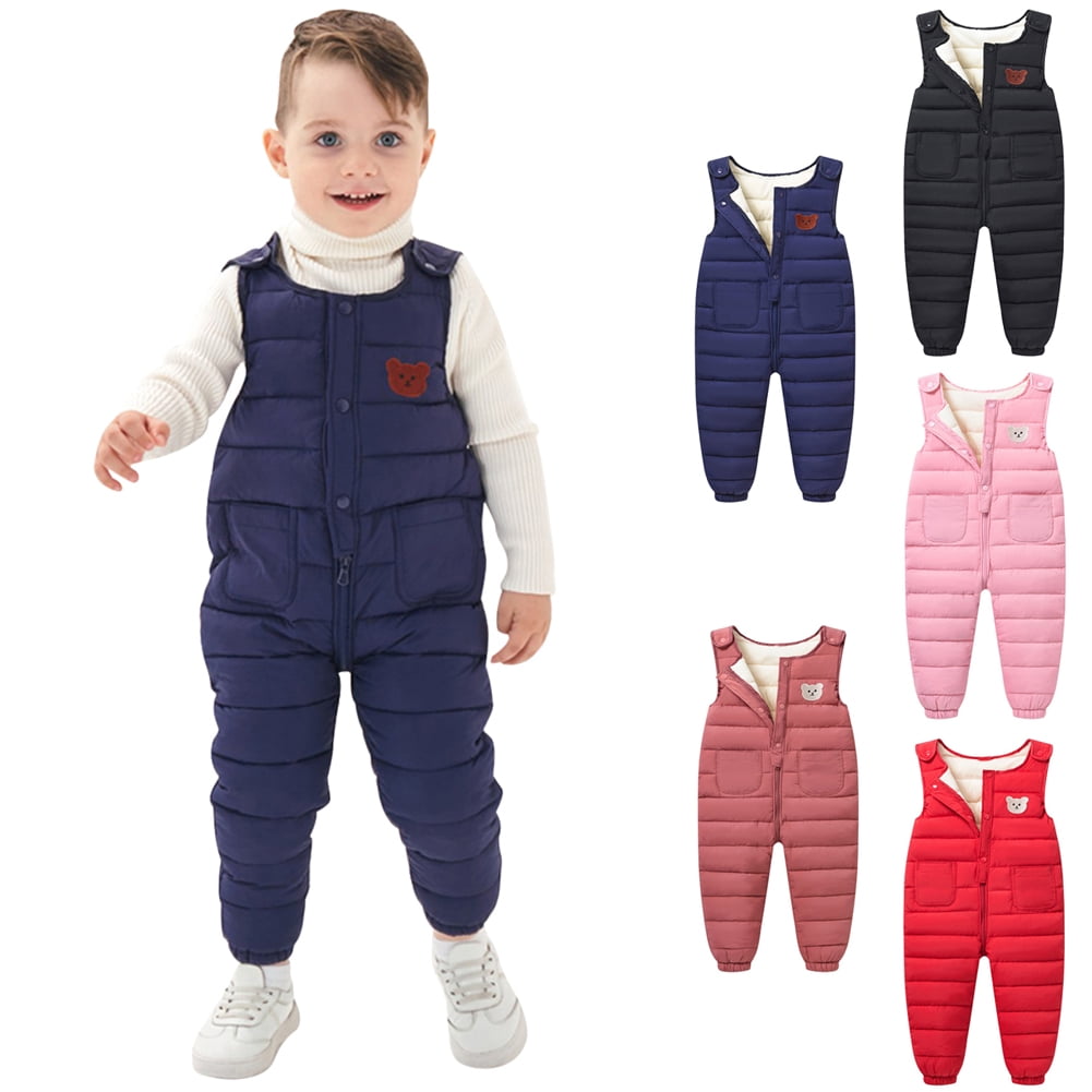 Popvcly Toddler Snow Pants Baby Boy Winter Clothes Fleece Lined