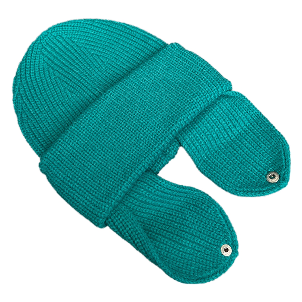 Popvcly Women Winter Cover Ears Beanie Hat Ear Flaps Hat for Outdoor Ski Snow Sports Knit Solid