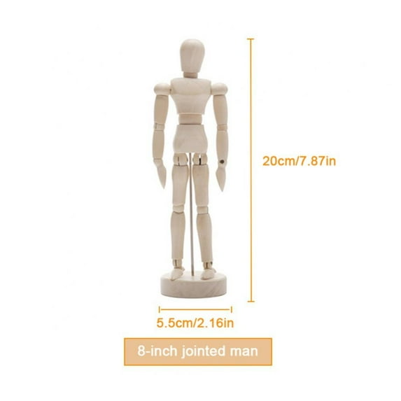 Popvcly Wooden Hand Figurines Rotatable Joint Hand Model Drawing Sketch Mannequin Miniatures Home Office Desktop Room DIY Decoration