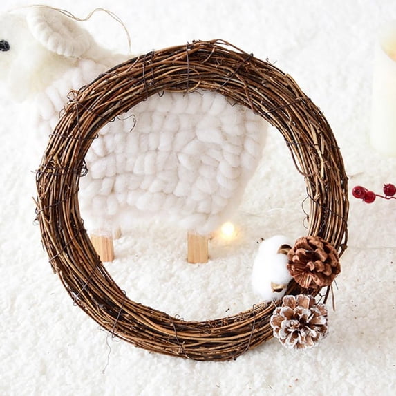 Popvcly Wreath for DIY Craft and Decor, Natural Rattan, 10-40cm