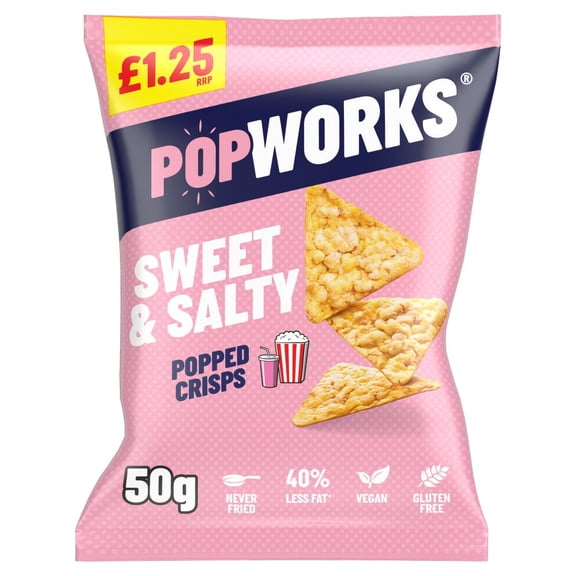 Popworks Sweet & Salty Popped Crisps 50G (pack of 15)